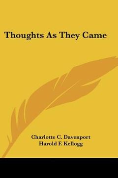 portada thoughts as they came (en Inglés)