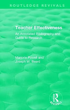 portada Teacher Effectiveness: An Annotated Bibliography and Guide to Research (en Inglés)