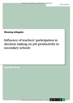 portada Influence of teachers' participation in decision making on job productivity in secondary schools