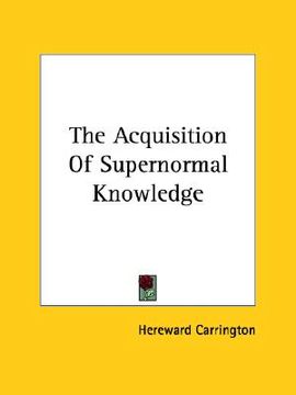 portada the acquisition of supernormal knowledge (en Inglés)