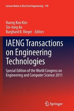 portada Iaeng Transactions on Engineering Technologies: Special Edition of the World Congress on Engineering and Computer Science 2011