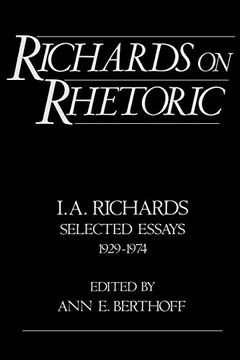 portada Richards on Rhetoric: Selected Essays (1929-1974): Selected Essays, 1929-74 (en Inglés)