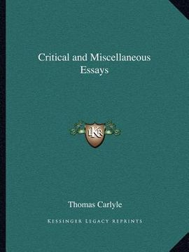 portada critical and miscellaneous essays (en Inglés)