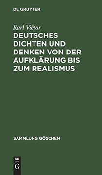portada Deutsches Dichten und Denken von der Aufklärung bis zum Realismus (Sammlung g Schen) (en Alemán)