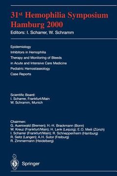 portada 31st hemophilia symposium: hamburg 2000 (en Inglés)