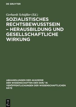 portada Sozialistisches Rechtsbewußtsein - Herausbildung und Gesellschaftliche Wirkung (in German)