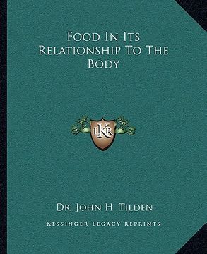 portada food in its relationship to the body (en Inglés)
