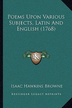 portada poems upon various subjects, latin and english (1768) (en Inglés)