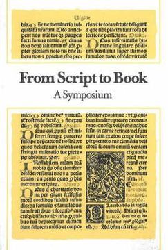 portada from script to book: a symposium (en Inglés)