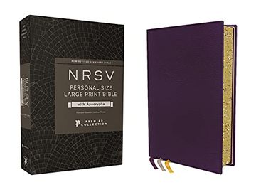 portada Nrsv, Personal Size Large Print Bible With Apocrypha, Premium Goatskin Leather, Purple, Premier Collection, Printed Page Edges, Comfort Print (en Inglés)