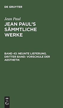portada Neunte Lieferung: Vorschule der Aesthetik (en Alemán)