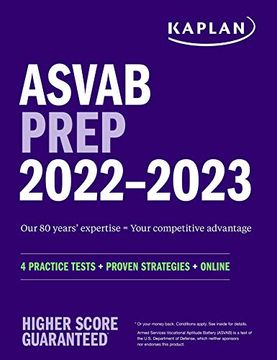 portada Asvab Prep 2022-2023: 4 Practice Tests + Proven Strategies + Online (Kaplan Asvab Prep) 