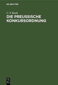 portada Die Preussische Konkursordnung (en Alemán)