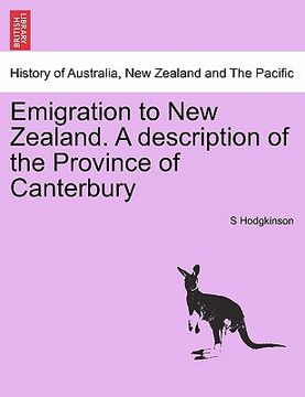 portada emigration to new zealand. a description of the province of canterbury (en Inglés)
