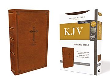 portada Kjv, Thinline Bible, Leathersoft, Brown, red Letter Edition, Comfort Print: Holy Bible, King James Version (en Inglés)