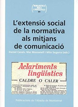 portada L'extensió Social de la Normativa als Mitjans de Comunicació (Biblioteca Milà i Fontanals)