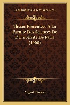 portada Theses Presentees A La Faculte Des Sciences De L'Universite De Paris (1908)