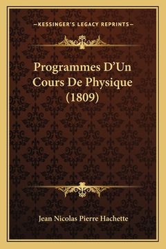 portada Programmes D'Un Cours De Physique (1809) (in French)