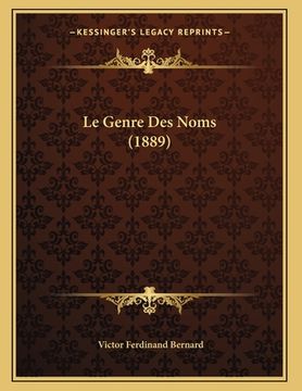 portada Le Genre Des Noms (1889) (en Francés)