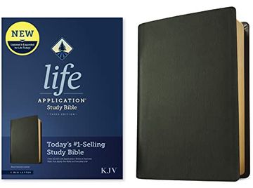 portada Kjv Life Application Study Bible, Third Edition (Red Letter, Genuine Leather, Black) (in English)