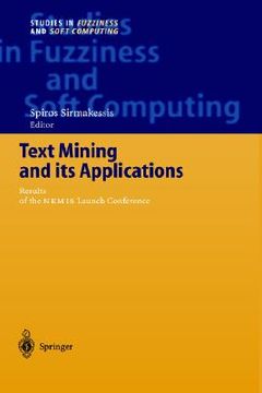 portada text mining and its applications: results of the nemis launch conference (en Inglés)