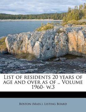 portada list of residents 20 years of age and over as of .. volume 1960- w.3 (en Inglés)