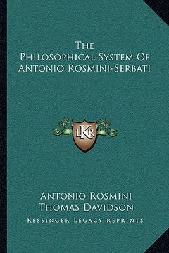 portada the philosophical system of antonio rosmini-serbati