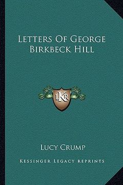 portada letters of george birkbeck hill (in English)