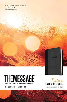 portada Message Deluxe Gift Bible, Black: The Bible in Contemporary Language (en Inglés)