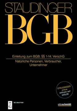 portada Einleitung zum Bgb; §§ 1-14; Verschg: (Natürliche Personen, Verbraucher, Unternehmer) (en Alemán)