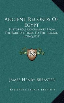 portada ancient records of egypt: historical documents from the earliest times to the persian conquest: the eighteenth dynasty v2 (en Inglés)