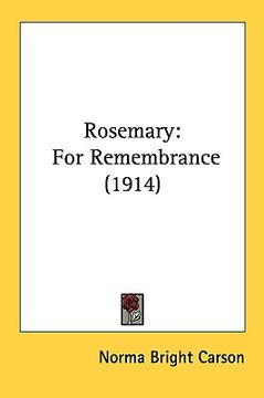 portada rosemary: for remembrance (1914) (in English)