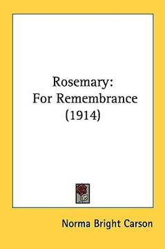 portada rosemary: for remembrance (1914) (en Inglés)