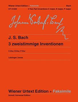 portada Drei Zweistimmige Inventionen Piano (Urtext Facsimile) (in English)