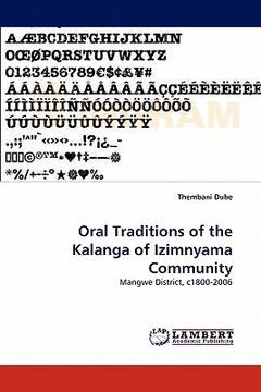 portada oral traditions of the kalanga of izimnyama community (en Inglés)