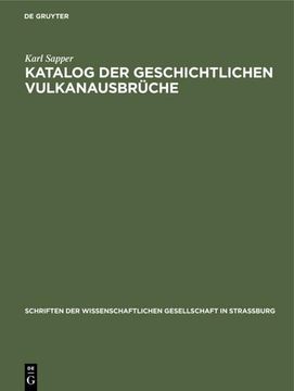 portada Katalog der Geschichtlichen Vulkanausbrüche (in German)