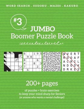 portada Jumbo Boomer Puzzle Book #3: 200+ pages of puzzles & brain exercises to keep your mind sharp for Seniors