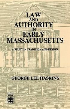 portada law and authority in early massachusetts (en Inglés)