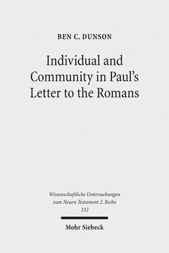 portada Individual and Community in Paul's Letter to the Romans (en Inglés)