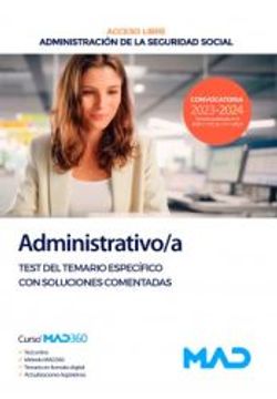 portada Administrativo/A Seguridad Social (Acceso Libre) de la Administracion General del Estado. Test del Temario Especifico