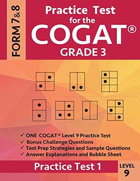 portada Practice Test for the Cogat Grade 3 Level 9 Form 7 and 8: Practice Test 1: 3rd Grade Test Prep for the Cognitive Abilities Test 