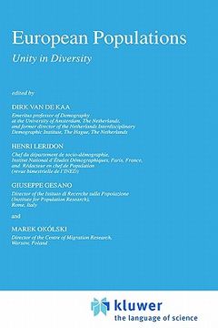 portada european populations: unity in diversity (en Inglés)