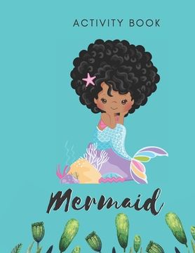 portada Mermaid Activity Book: Tracing Puzzles - 30 Pages - Paperback - Made In USA - Size 8.5x11 for Children