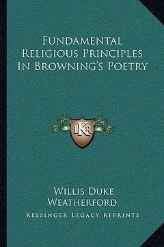 portada fundamental religious principles in browning's poetry (en Inglés)