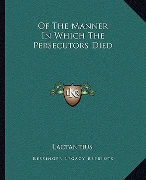 portada of the manner in which the persecutors died (in English)