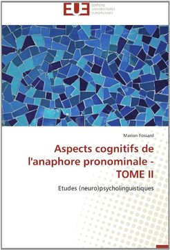 portada Aspects Cognitifs de L'Anaphore Pronominale - Tome II