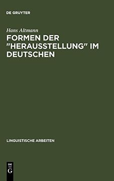 portada Formen der "Herausstellung" im Deutschen (en Alemán)