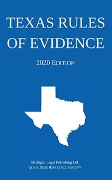 portada Texas Rules of Evidence; 2020 Edition (en Inglés)