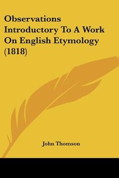 portada observations introductory to a work on english etymology (1818) (en Inglés)