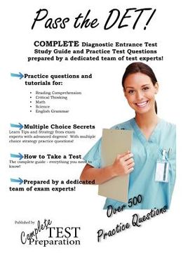 portada pass the det: diagnostic entrance test study guide and practice test questions (en Inglés)
